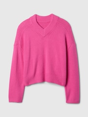 Rosa - Suéter oversize con cuello en pico de CashSoft de Gap - Imagen 5 de 5