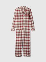 Gap Red Matching Family Christmas 100% Cotton Long Sleeve Flannel Pyjamas - Image 3 of 4