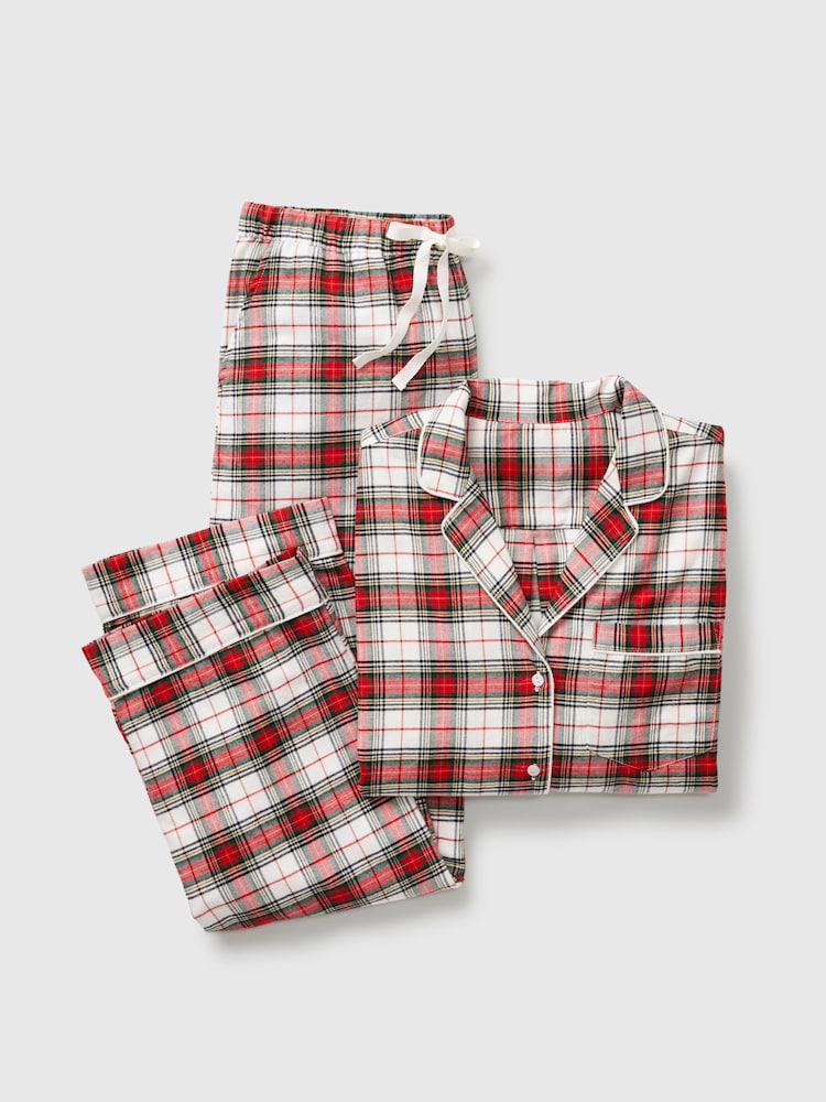 Gap Red Matching Family Christmas 100% Cotton Long Sleeve Flannel Pyjamas - Image 4 of 4