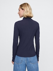 Gap Blue Featherweight Turtle Neck Long Sleeve Top - Image 2 of 4