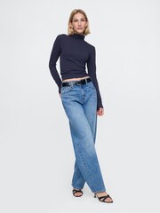 Gap Blue Featherweight Turtle Neck Long Sleeve Top - Image 3 of 4