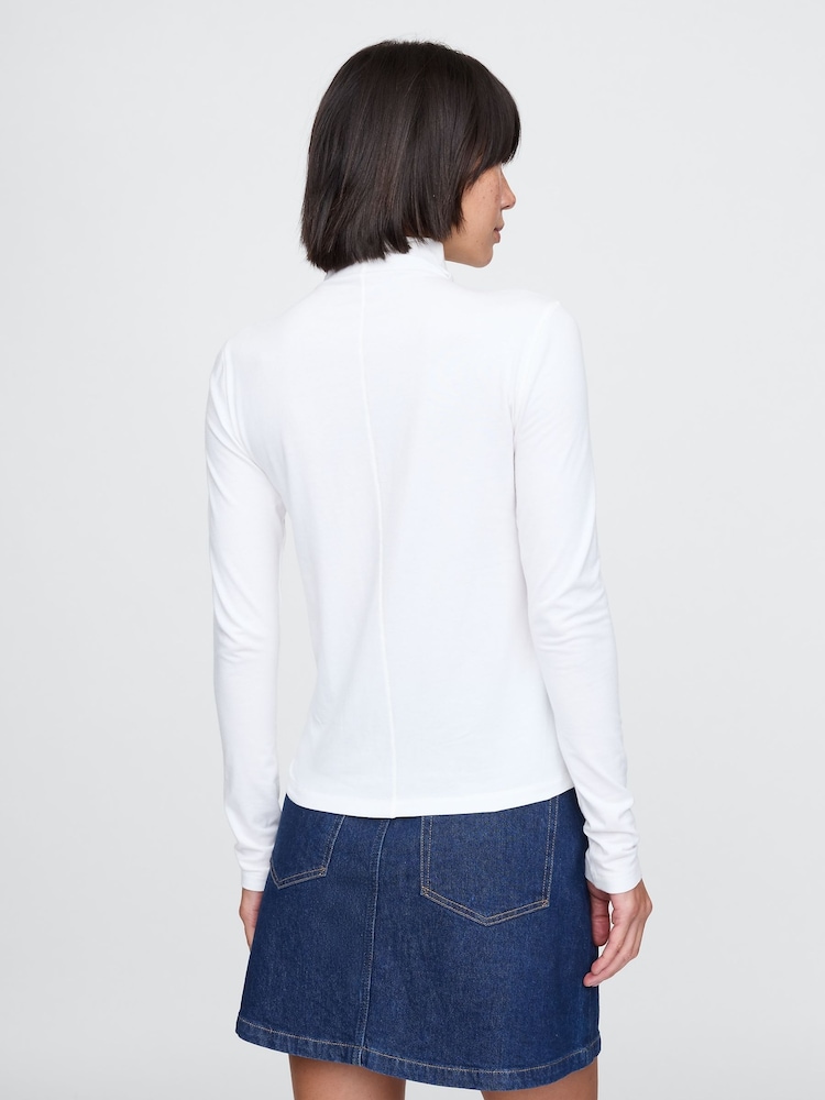 Gap White Featherweight Turtle Neck Long Sleeve Top - Image 2 of 4