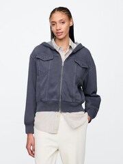 Sudadera oversize utilitaria con capucha y cremallera de Gap - Imagen 1 de 5
