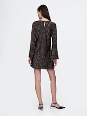 Gap Brown Leopard Print Satin Mini Dress - Image 2 of 5