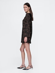 Gap Brown Leopard Print Satin Mini Dress - Image 3 of 5
