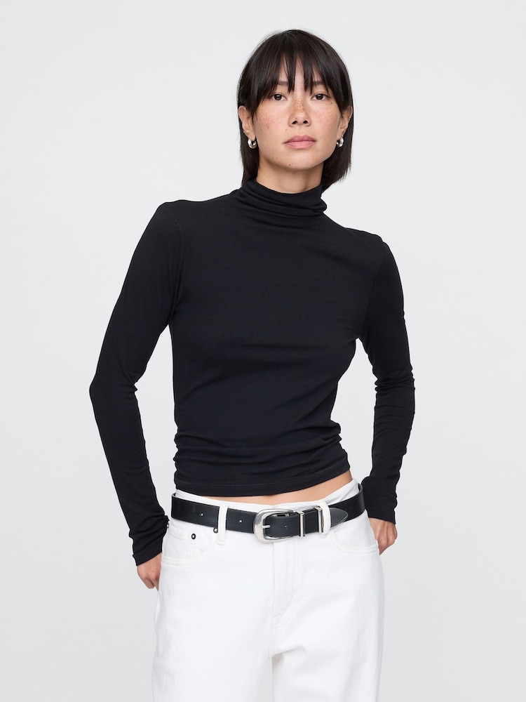 Gap Black Featherweight Turtle Neck Long Sleeve Top - Image 1 of 4