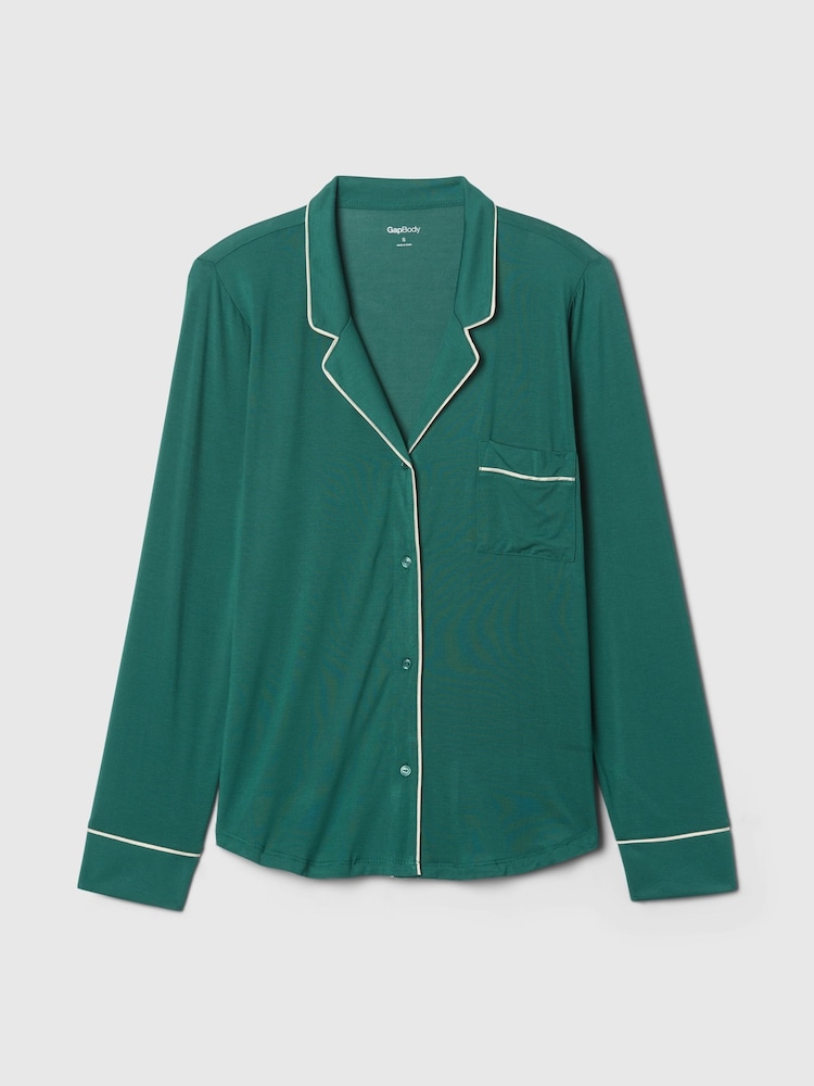 Gap Green Modal Long Sleeve Pyjama Shirt - Image 4 of 4