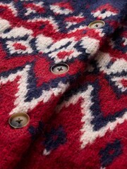 Gap Red Brushed Fair Isle Cropped Cardigan - Image 5 of 5