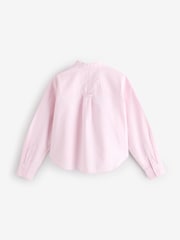 Gap Pink Organic Cotton Poplin Cropped Oversized Shirt - Image 2 of 4