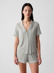 Gap Grey Short Sleeve Modal Pyjama Shirt - Image 1 of 4