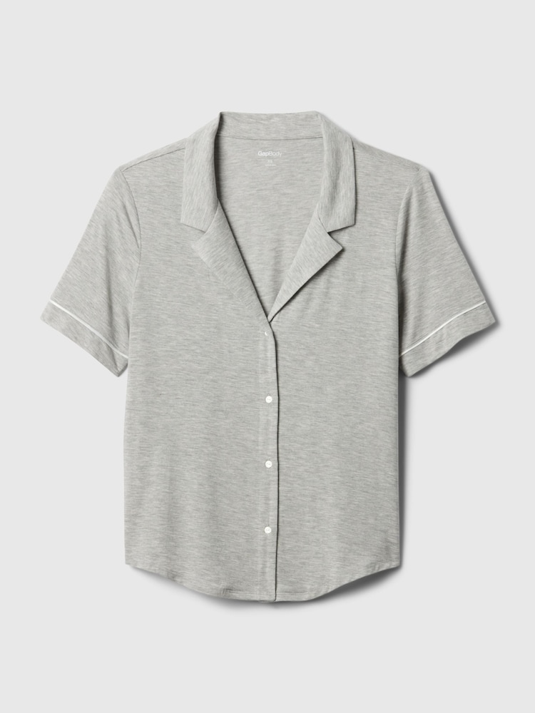 Gap Grey Short Sleeve Modal Pyjama Shirt - Image 4 of 4