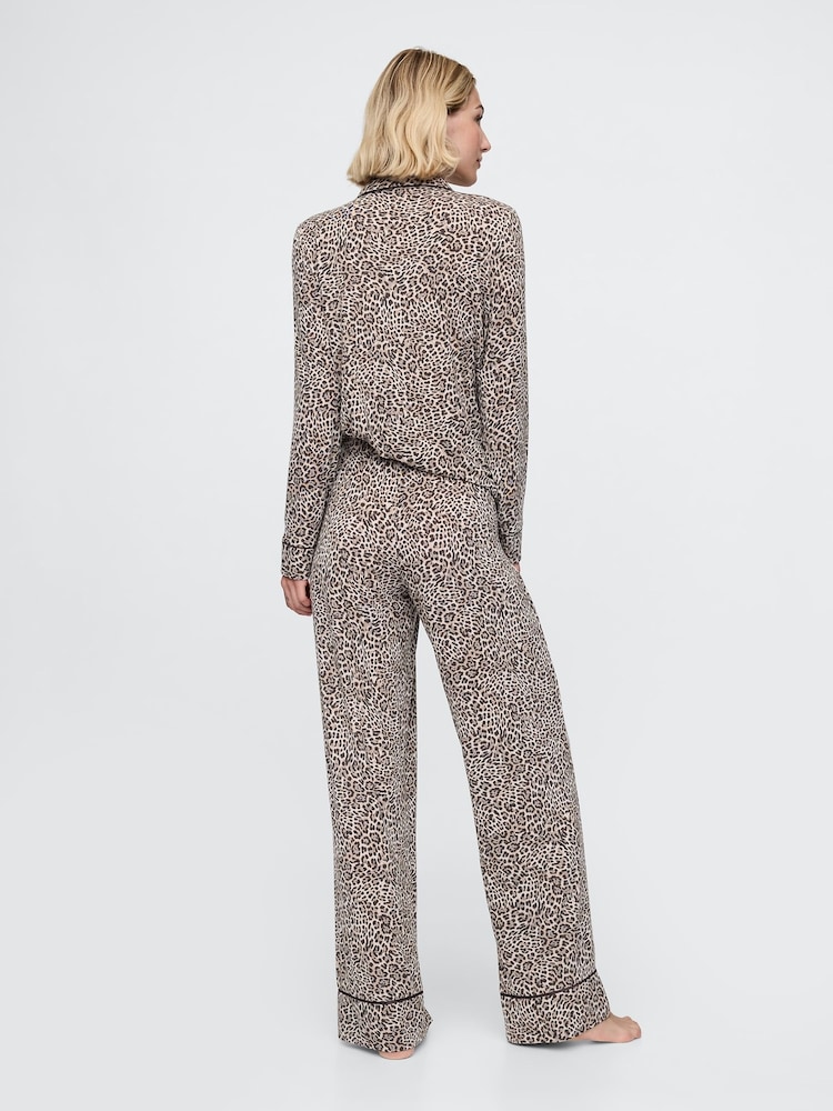 Gap Brown Leopard Print Modal Pyjama Bottoms - Image 2 of 4