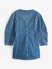 Gap Blue Barrel-Sleeve Denim Mini Shirt Dress - Image 6 of 8