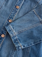Gap Blue Barrel-Sleeve Denim Mini Shirt Dress - Image 8 of 8