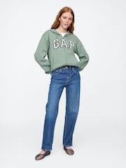 Gap Green Logo Zip Through Hoodie - Image 3 of 5