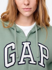 Gap Green Logo Zip Through Hoodie - Image 4 of 5