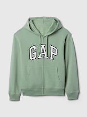 Gap Green Logo Zip Through Hoodie - Image 5 of 5