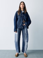Gap Blue Patchwork High Waisted Barrel Jeans - Image 7 of 9