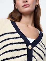 Gap Cream & Black Stripe 100% Cotton V-Neck Cardigan - Image 4 of 5