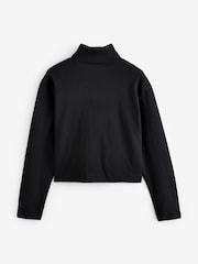 Gap Black Long Sleeve Heavyweight Jersey Turtleneck Top - Image 2 of 4