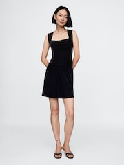 Gap Black Velvet Square-Neck Cropped Top - Image 3 of 5
