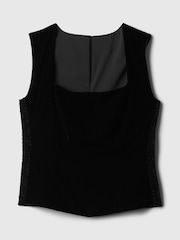 Gap Black Velvet Square-Neck Cropped Top - Image 5 of 5