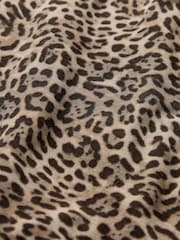 Gap Brown Leopard Print Long Sleeve Modal Pyjama Shirt - Image 5 of 5