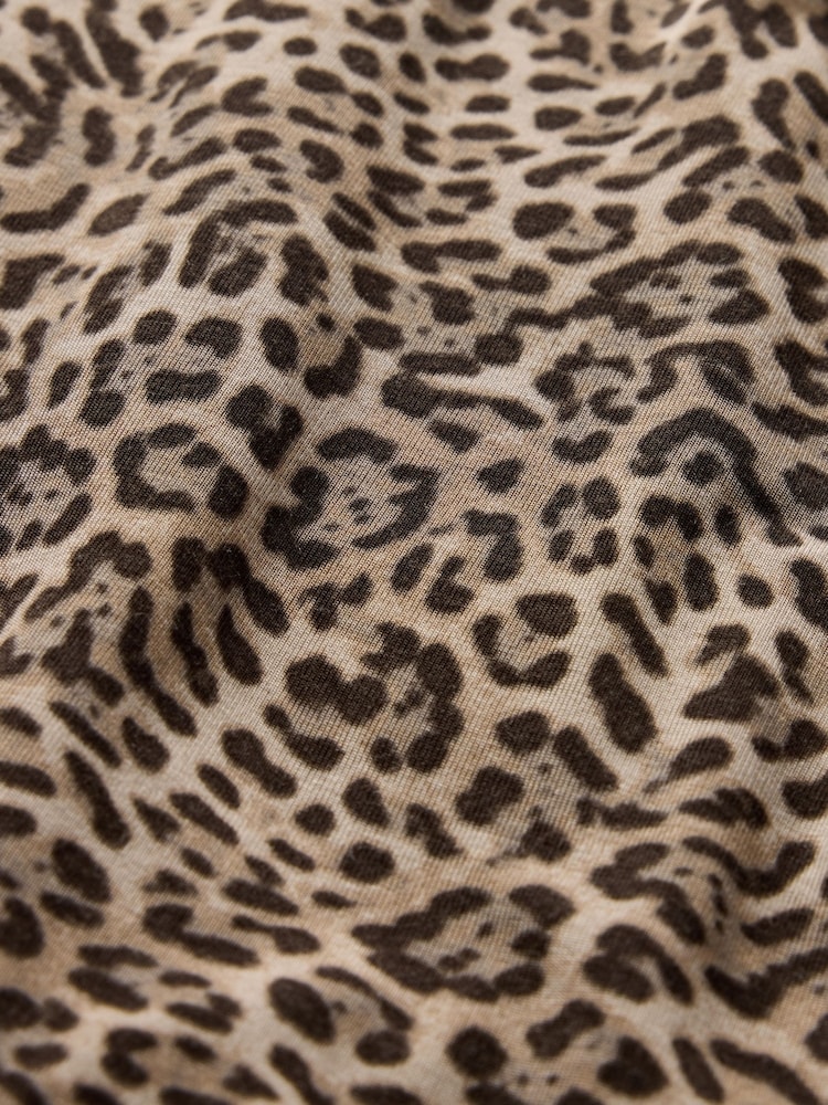Gap Brown Leopard Print Long Sleeve Modal Pyjama Shirt - Image 5 of 5