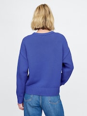 Gap Blue Soft Touch Cotton Crew Neck Jumper - Image 2 of 5