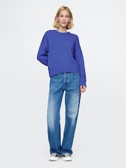 Gap Blue Soft Touch Cotton Crew Neck Jumper - Image 3 of 5
