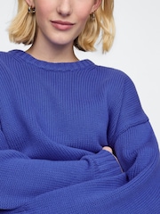 Gap Blue Soft Touch Cotton Crew Neck Jumper - Image 4 of 5