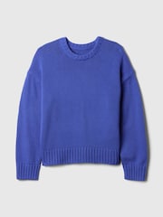 Gap Blue Soft Touch Cotton Crew Neck Jumper - Image 5 of 5