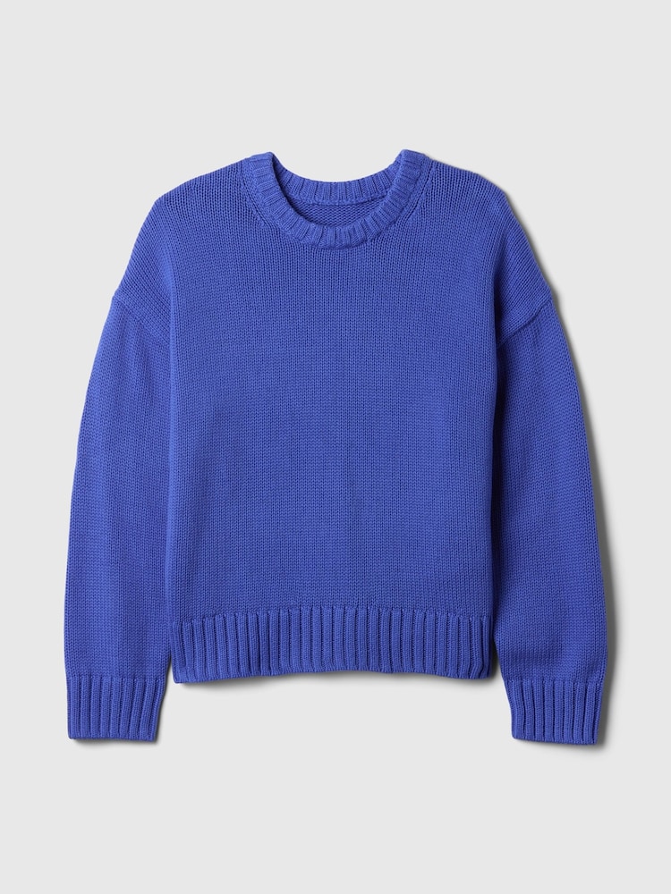 Gap Blue Soft Touch Cotton Crew Neck Jumper - Image 5 of 5