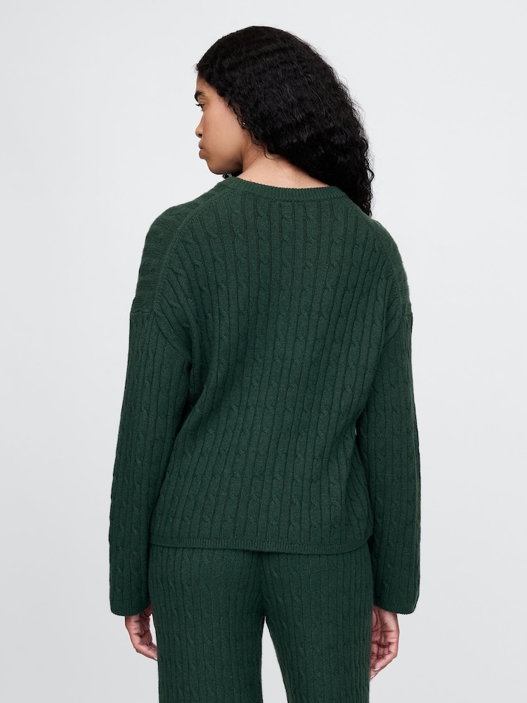 Gap Green CashSoft Cable-Knit Jumper - Image 2 of 5