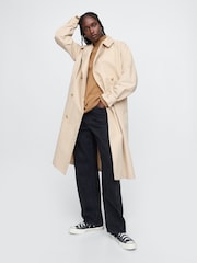 Gap Beige CashSoft Mock Neck Ribbed Knit Jumper - Image 3 of 5