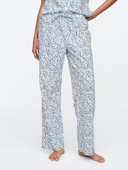 Gap Blue Floral Cotton Poplin Pyjama Bottoms - Image 2 of 4