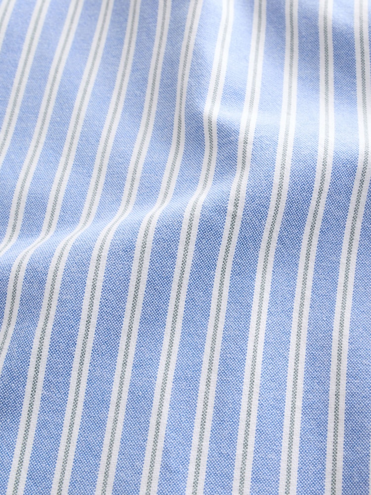 Gap Blue Stripe Organic Cotton Poplin Cropped Oversized Shirt - Image 4 of 4