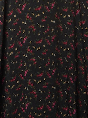 Gap Black Floral Satin Empire Midi Dress - Image 5 of 5