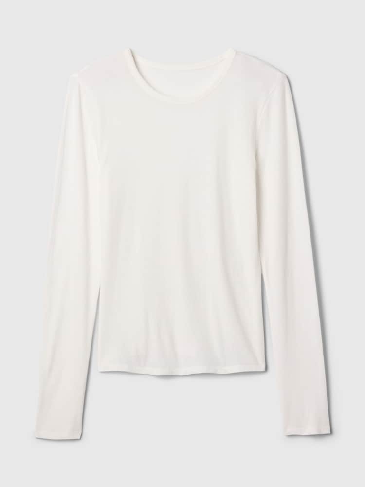 Blanco - Camiseta moderna de manga larga y cuello redondo de Gap - Imagen 4 de 4 Blanco - Camiseta moderna de manga larga y cuello redondo de Gap - Imagen 4 de 4