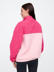 Gap Pink Half Snap Sherpa Fleece - Image 2 of 4