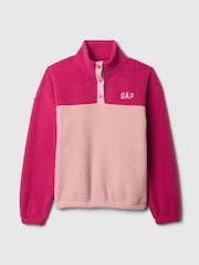 Gap Pink Half Snap Sherpa Fleece - Image 3 of 4