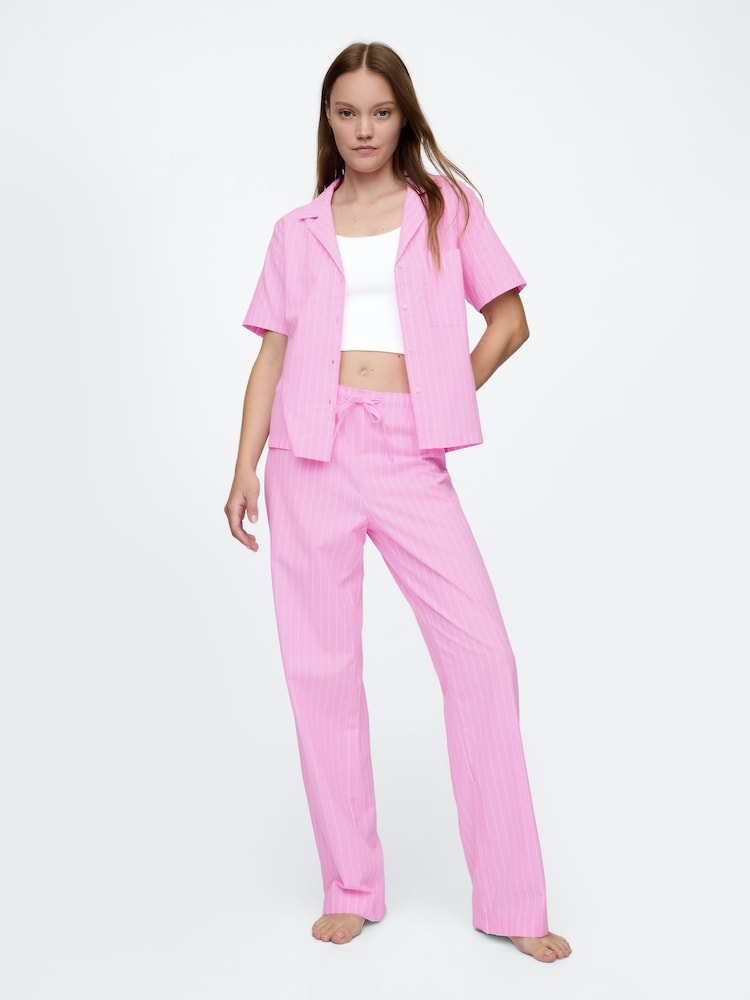Rayas rosas - Pantalones de pijama de popelina de algodón de Gap - Imagen 1 de 4