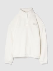 Gap White Half Snap Sherpa Fleece - Image 1 of 3
