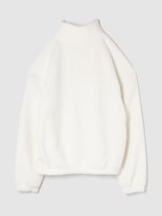 Gap White Half Snap Sherpa Fleece - Image 2 of 3