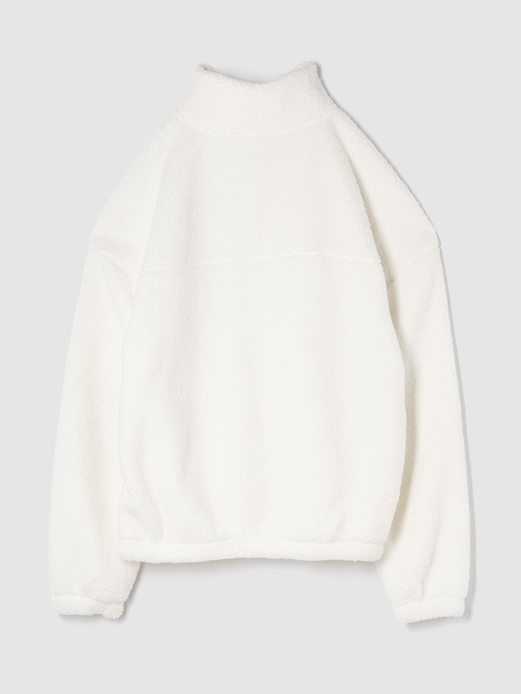 Gap White Half Snap Sherpa Fleece - Image 2 of 3