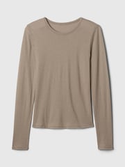 Marrón - Camiseta moderna de manga larga y cuello redondo de Gap - Imagen 4 de 4
