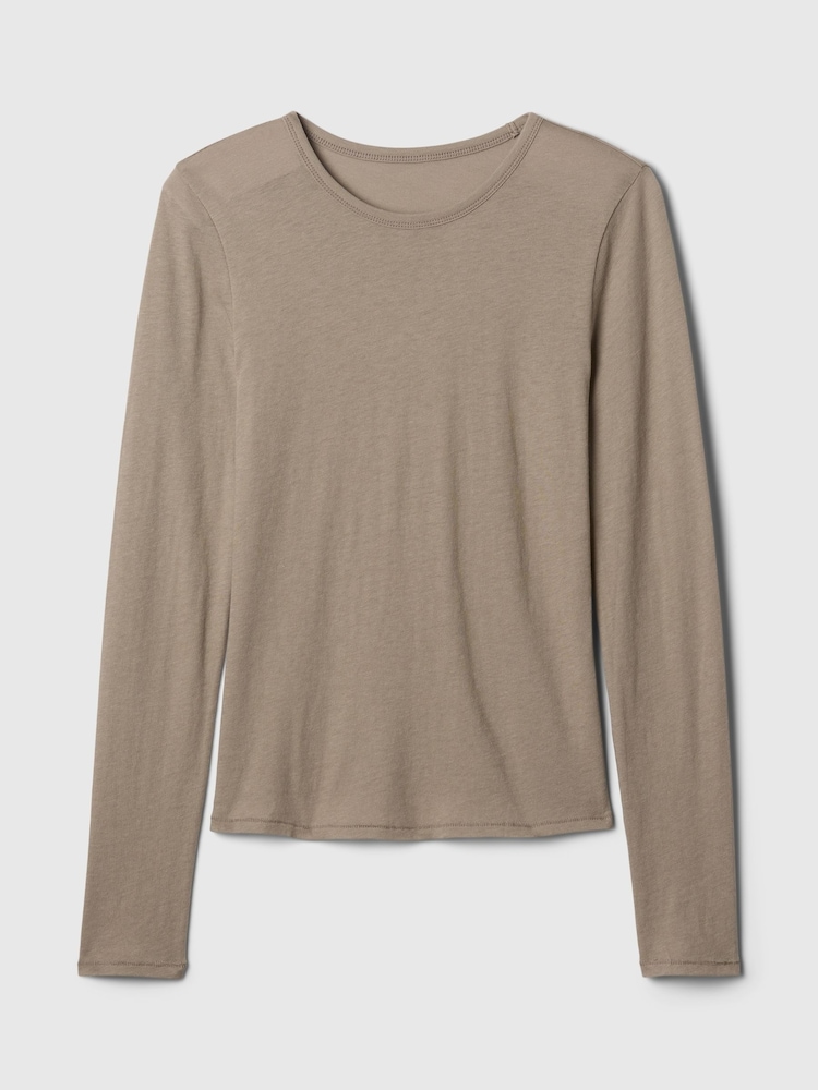 Marrón - Camiseta moderna de manga larga y cuello redondo de Gap - Imagen 4 de 4 Marrón - Camiseta moderna de manga larga y cuello redondo de Gap - Imagen 4 de 4