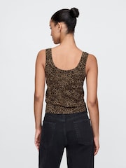Bruin met luipaardprint - Gap CashSoft cropped hemdje - Image 2 of 5