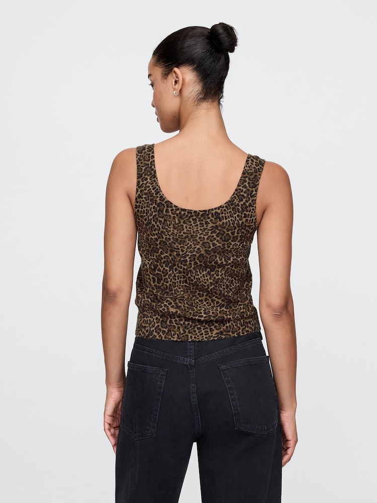Bruin met luipaardprint - Gap CashSoft cropped hemdje - Image 2 of 5