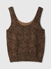 Bruin met luipaardprint - Gap CashSoft cropped hemdje - Image 4 of 5